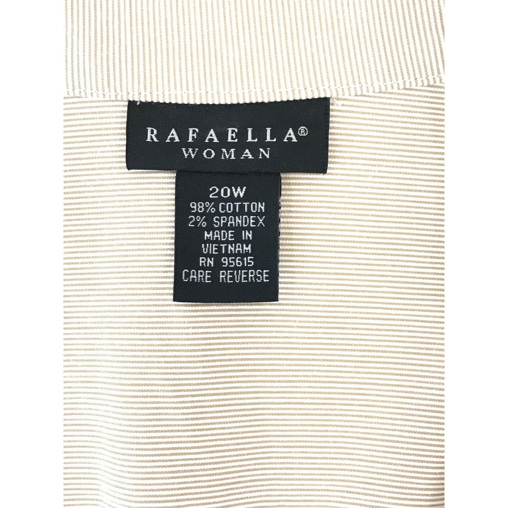Rafaella Women Jacket Blazer Dobby Stripe Cream Cotton Two Buttons Size 20W - Picture 9 of 12